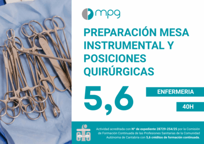 Preparación de la mesa instrumental. Posiciones quirúrgicas | 5,6 CFC