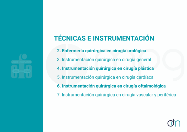 Instrumentación y técnicas quirúrgicas comunes