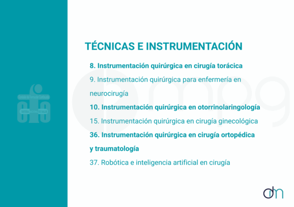 Instrumentación avanzada y cirugía especializada con tecnología